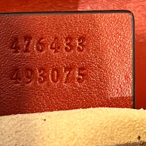 GUCCI GG Marmont Super Mini Red Chevron Leather Crossbody Bag - Picture 9 of 15